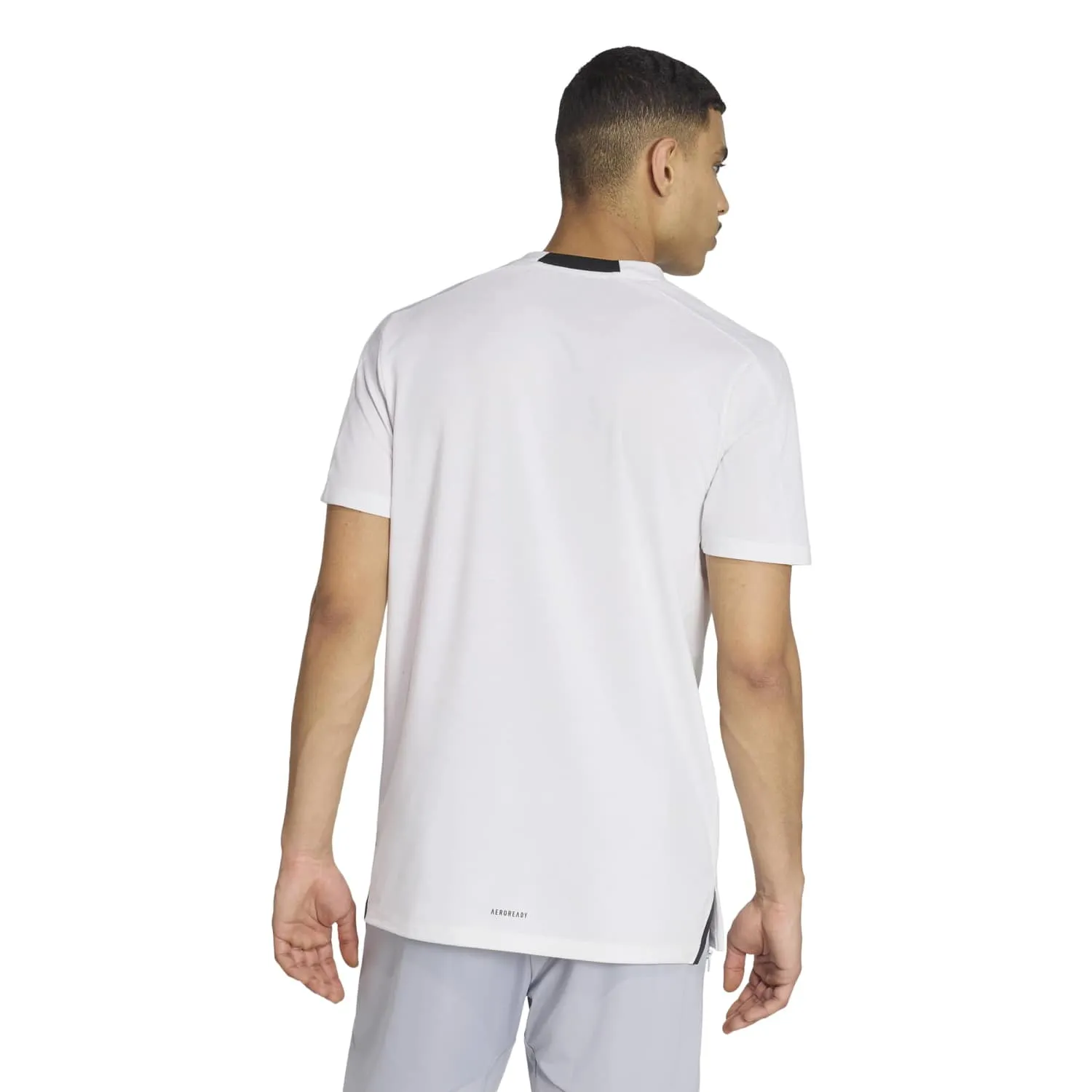 adidas Erkek D4T Beyaz Antrenman Tişörtü IS3808 - Görsel 5