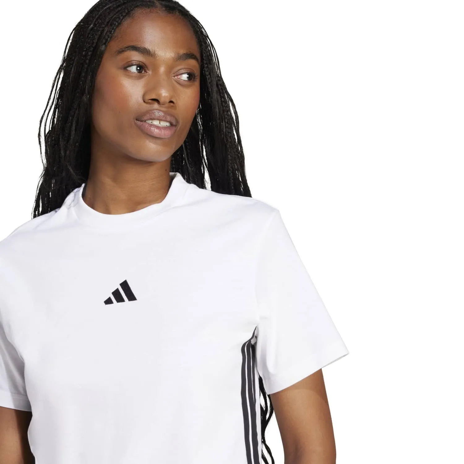 adidas Kadın 3 Şeritli Beyaz Essentials Tişört JD0844 - Görsel 4