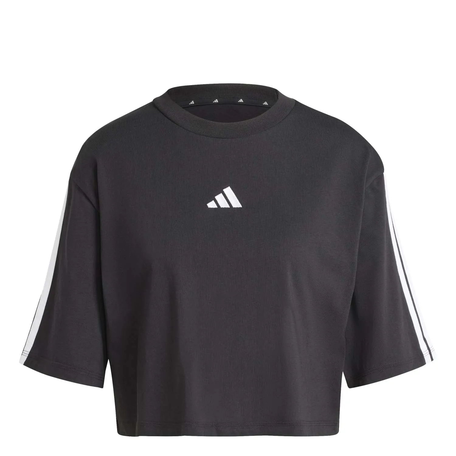 adidas Kadın Siyah Essentials 3 Şeritli Tişört JD4998 - Görsel 1