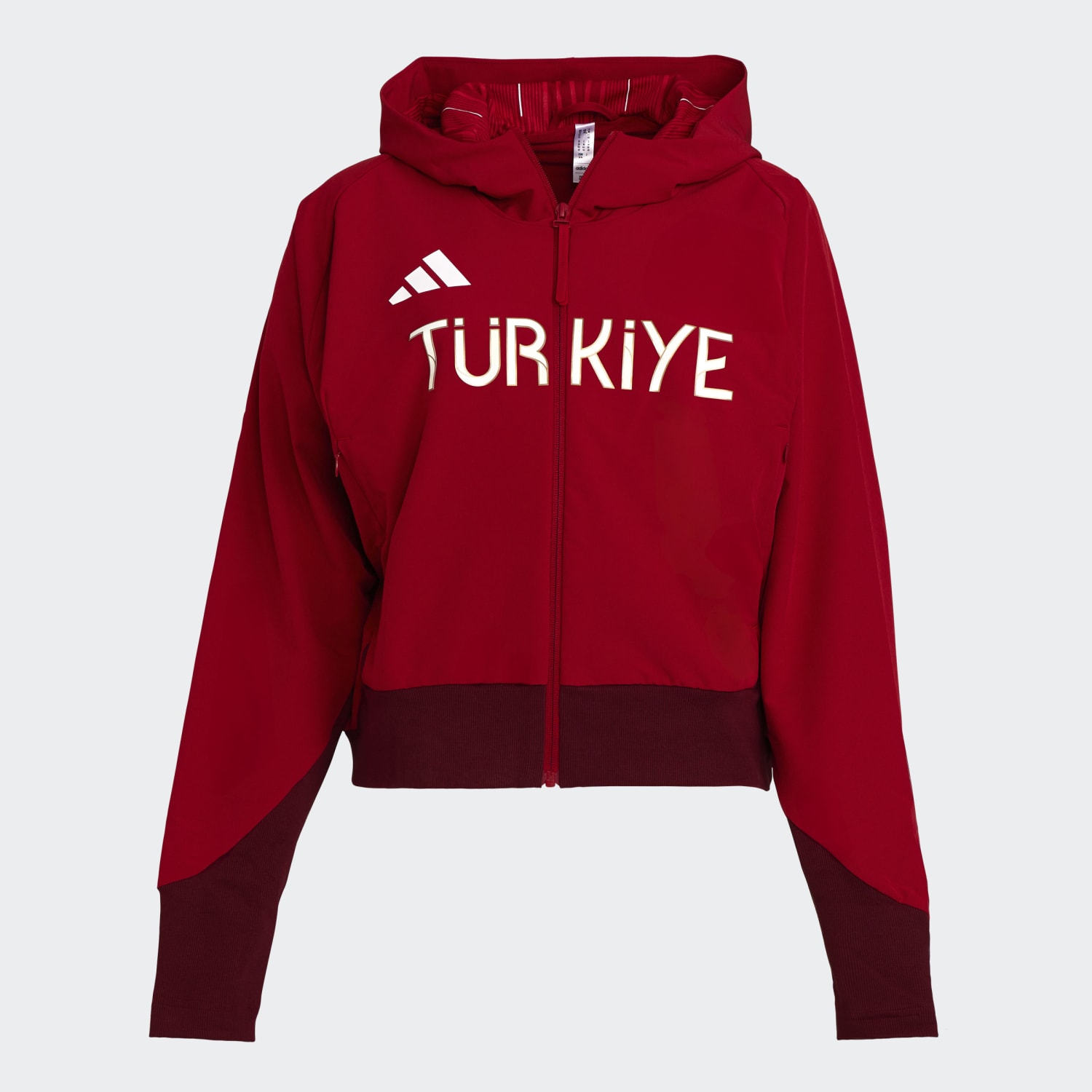 Adidas Kadın Kapüşonlu Eşofman Üstü Kırmızı Team Türkiye JH0783