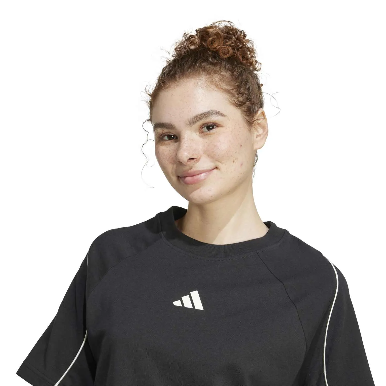 adidas Kadın Stadyum 3 şeritli siyah Tişört JV7009 - Görsel 4