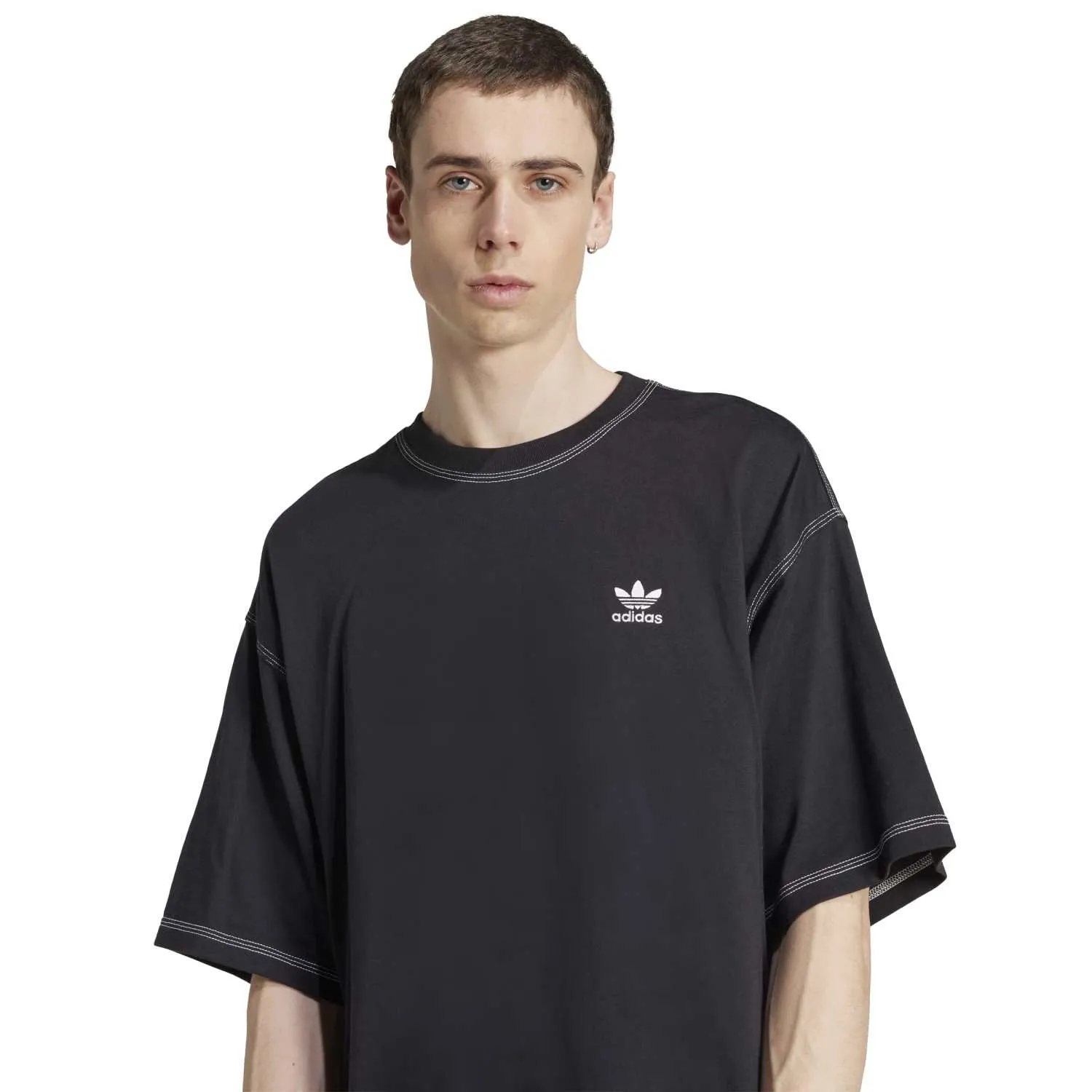 adidas Erkek Trefoil Essentials Siyah Tişört JW0971 - Görsel 4