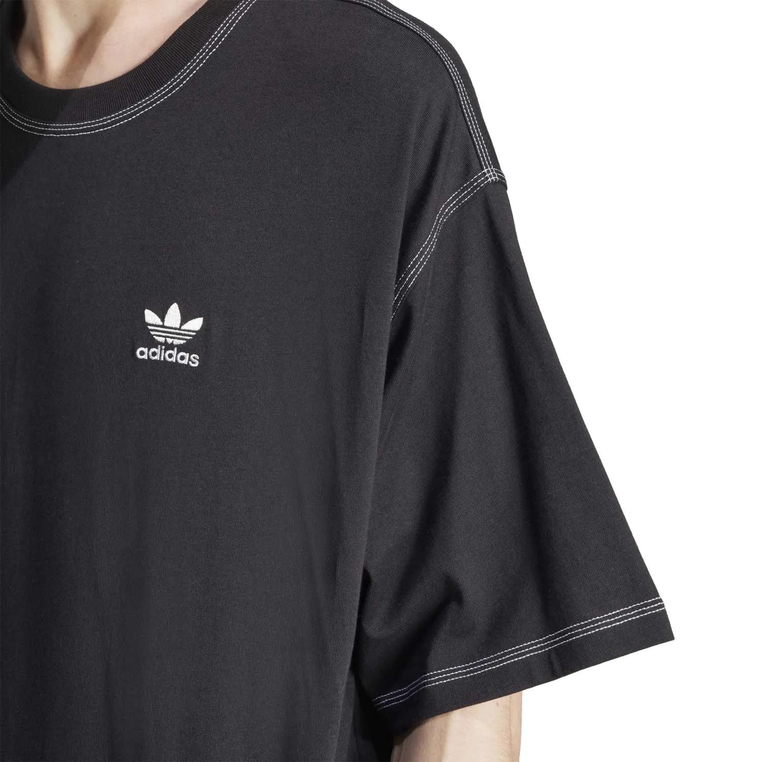 adidas Erkek Trefoil Essentials Siyah Tişört JW0971 - Görsel 6