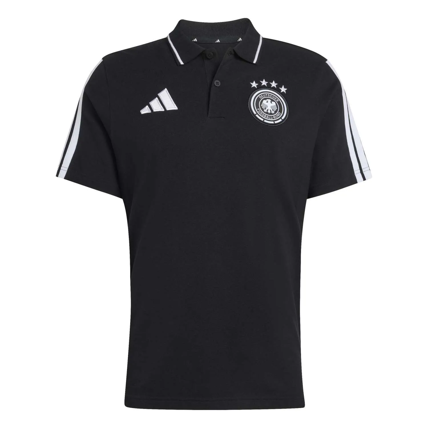 adidas Almanya DNA Erkek Siyah Polo Yaka Tişört JZ0614 - Görsel 1