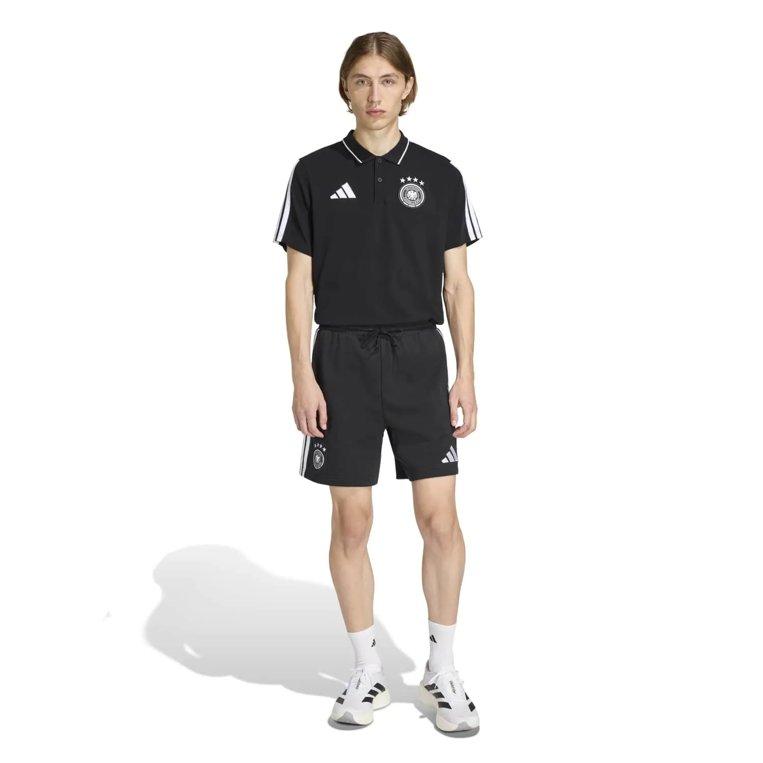 adidas Almanya DNA Erkek Siyah Polo Yaka Tişört JZ0614 - Görsel 2