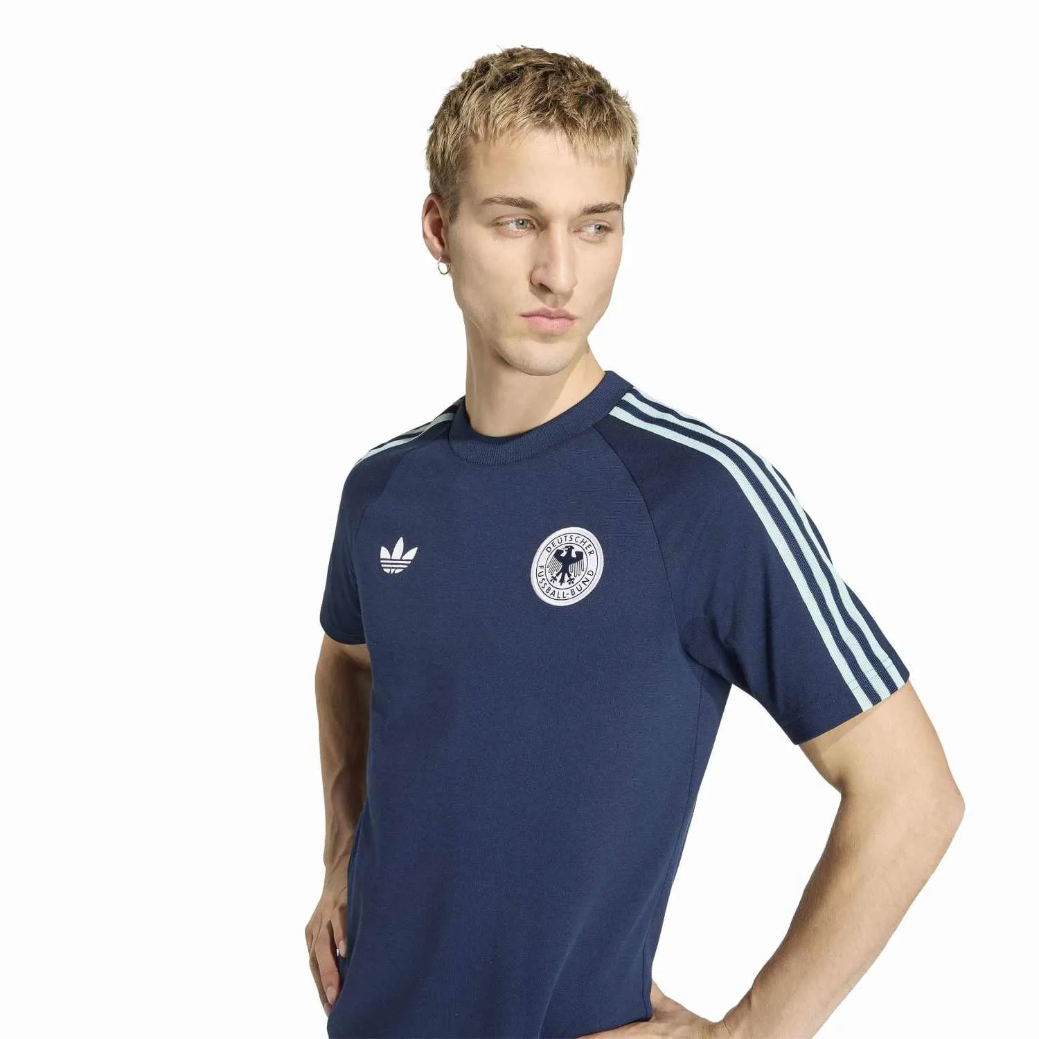 adidas Erkek Almanya Originals Mavi Tişört JZ9342 - Görsel 4