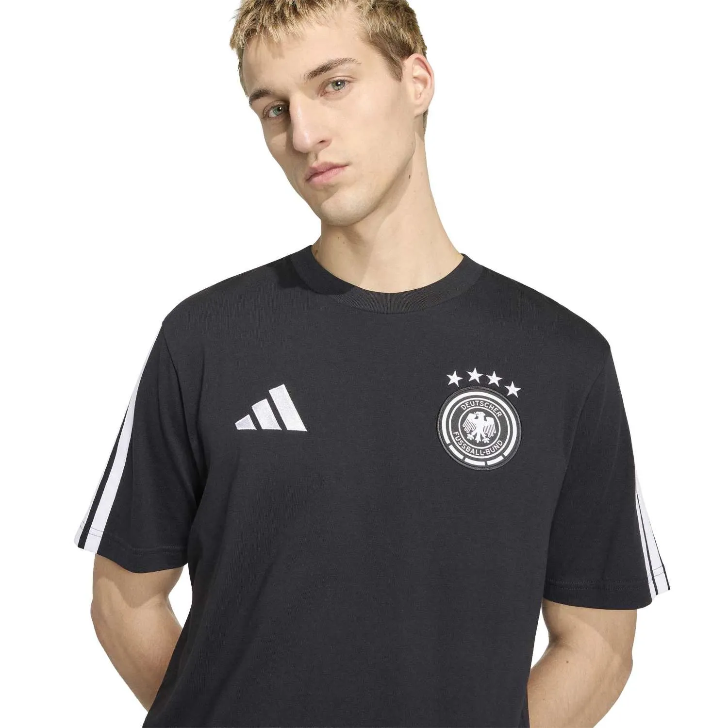 adidas Almanya DNA Graphic Erkek Siyah Tişört JZ9352 - Görsel 4