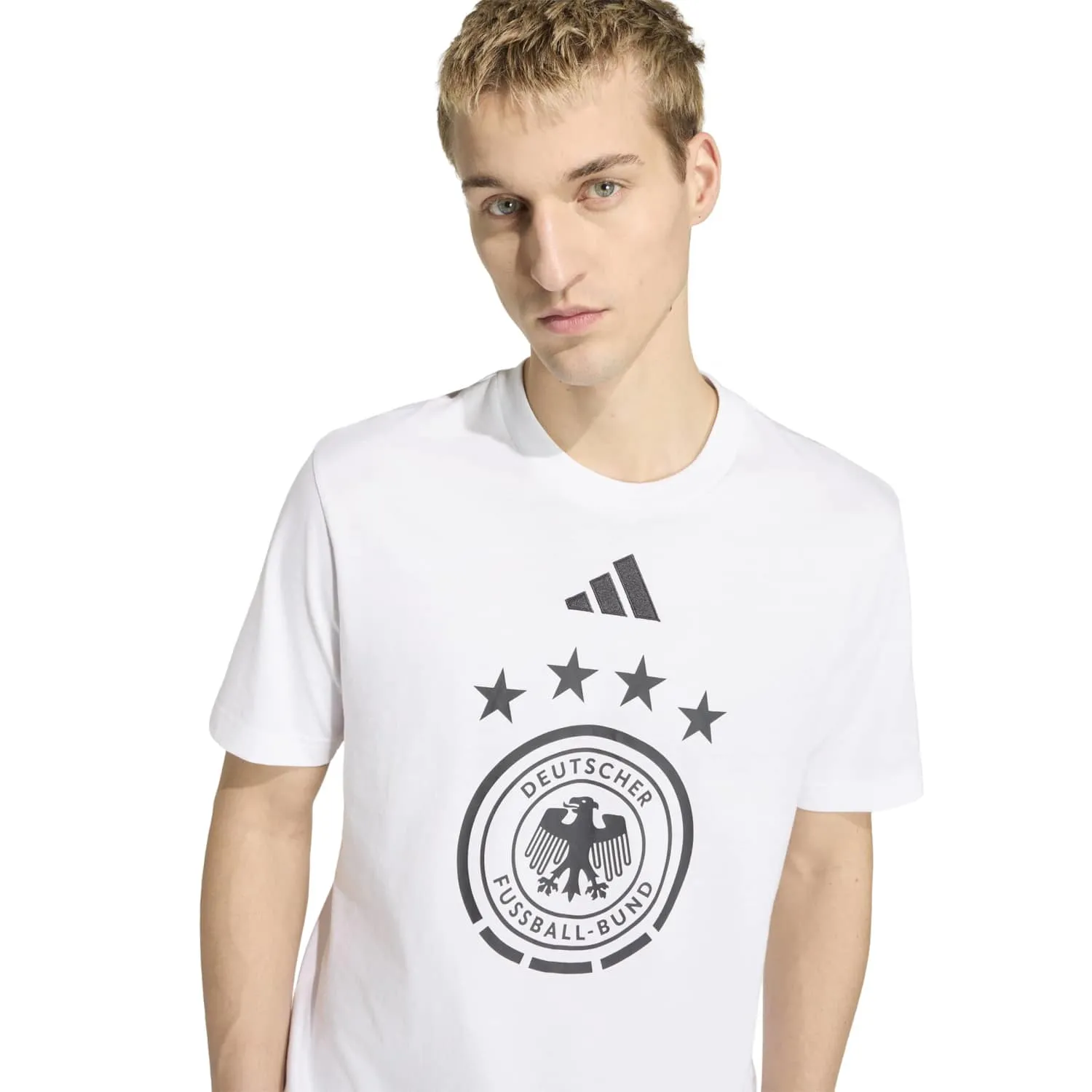adidas Almanya DNA Erkek Beyaz Tişört JZ9355 - Görsel 4