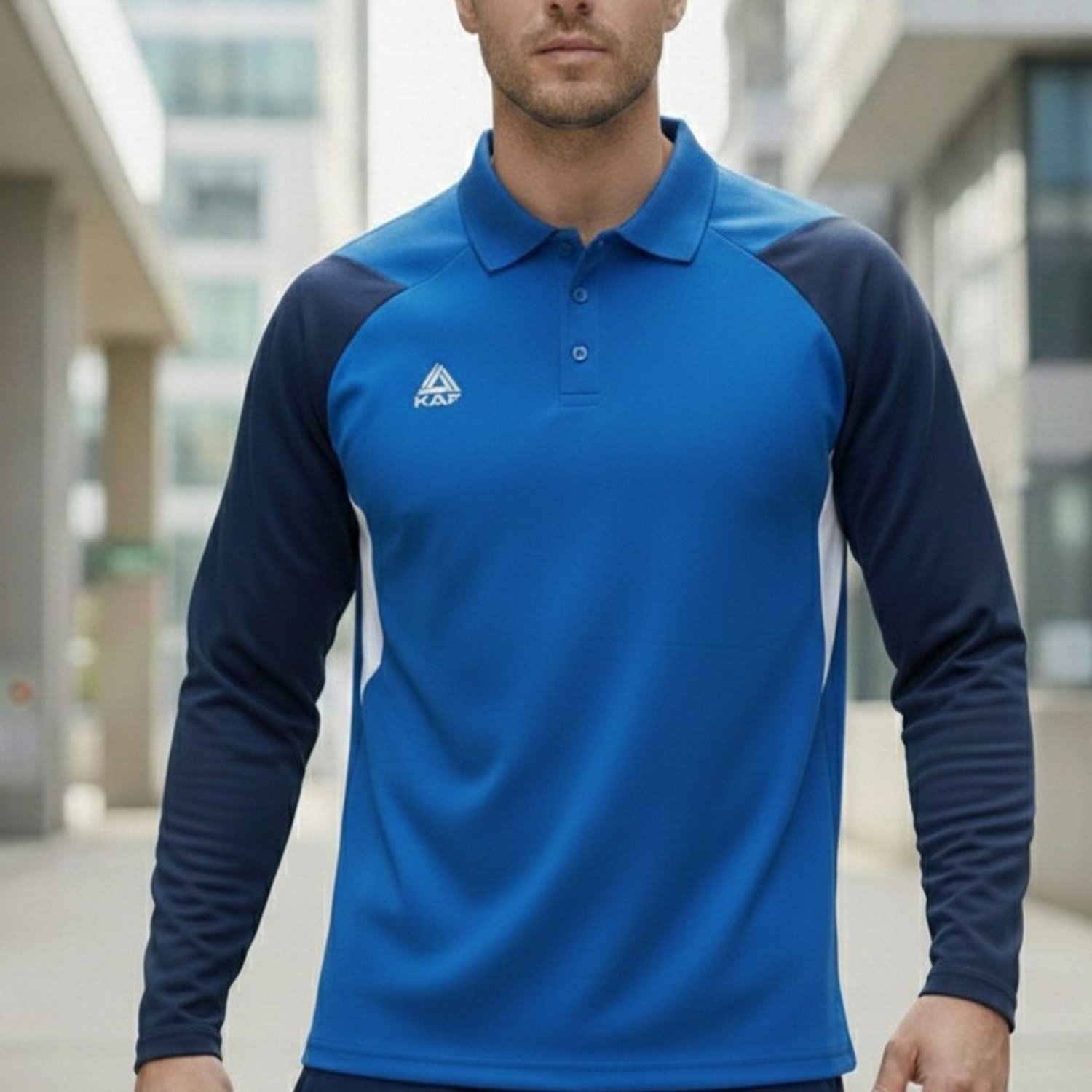 Kapspor Erkek Polo Yaka Mavi Sweatshirt KAP-00061