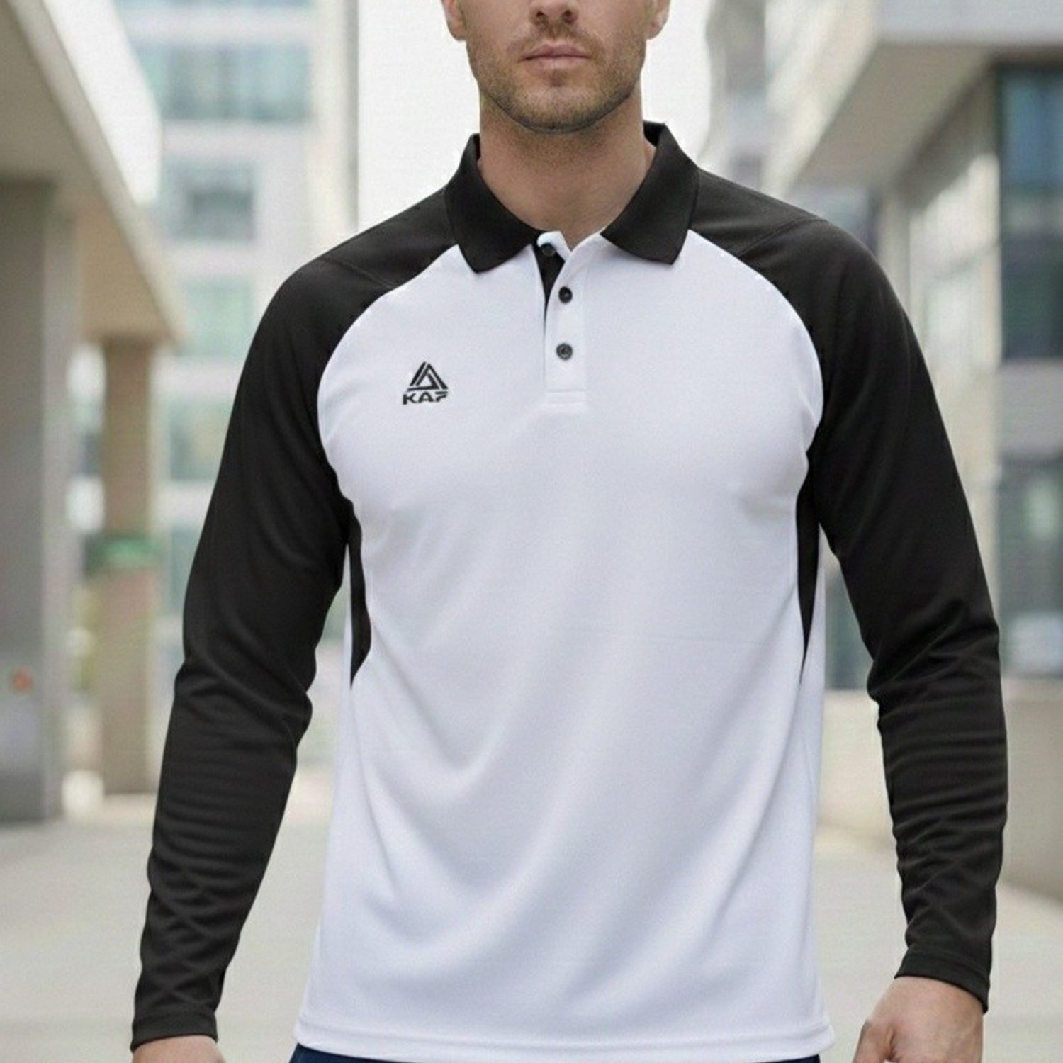 Kapspor Erkek Polo Yaka Beyaz Sweatshirt KAP-00063