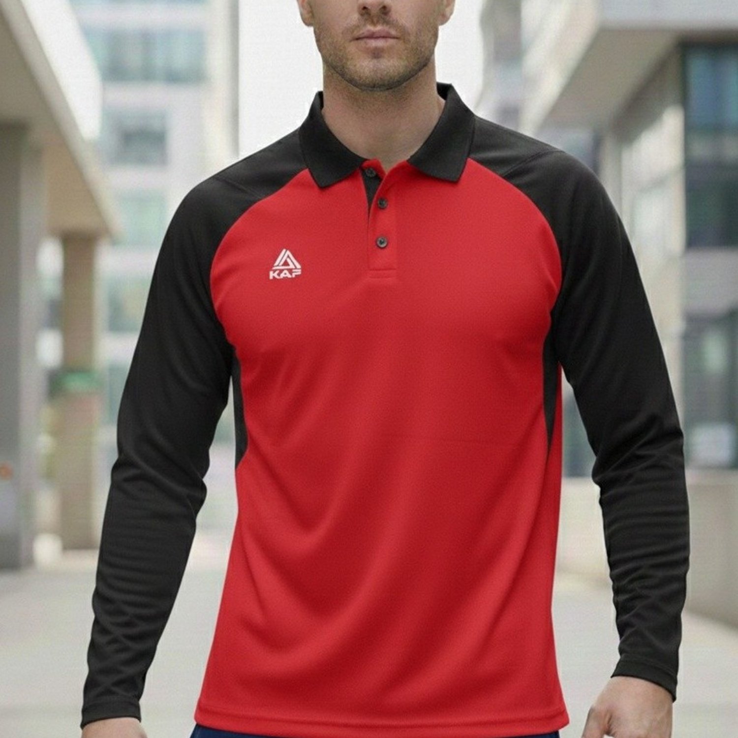 Kapspor Erkek Polo Yaka Kırmızı Sweatshirt KAP-00064