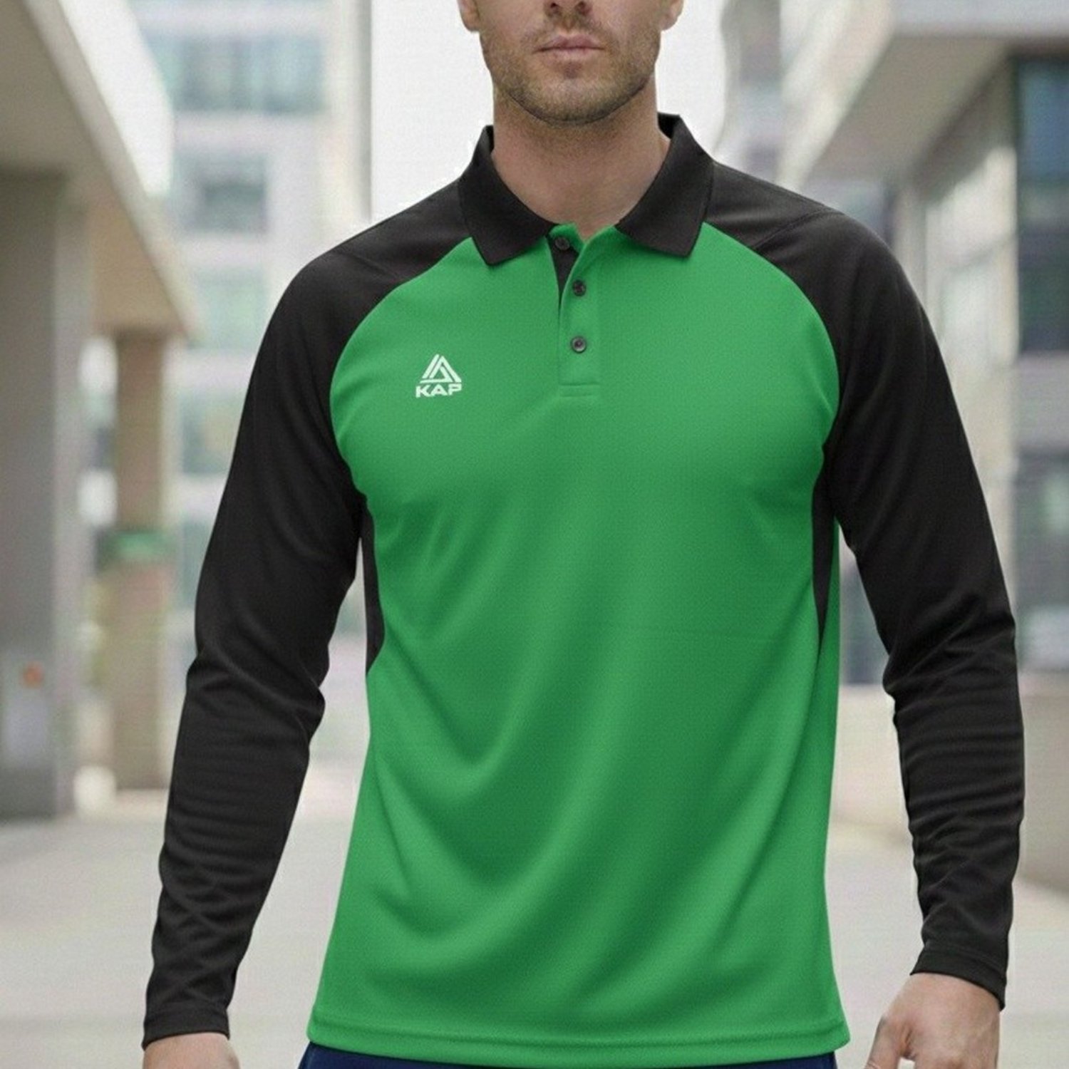 Kapspor Erkek Polo Yaka Yeşil Sweatshirt KAP-00065