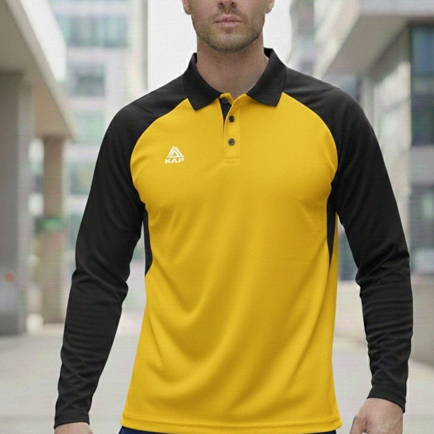Kapspor Erkek Polo Yaka Sarı Sweatshirt KAP-00066