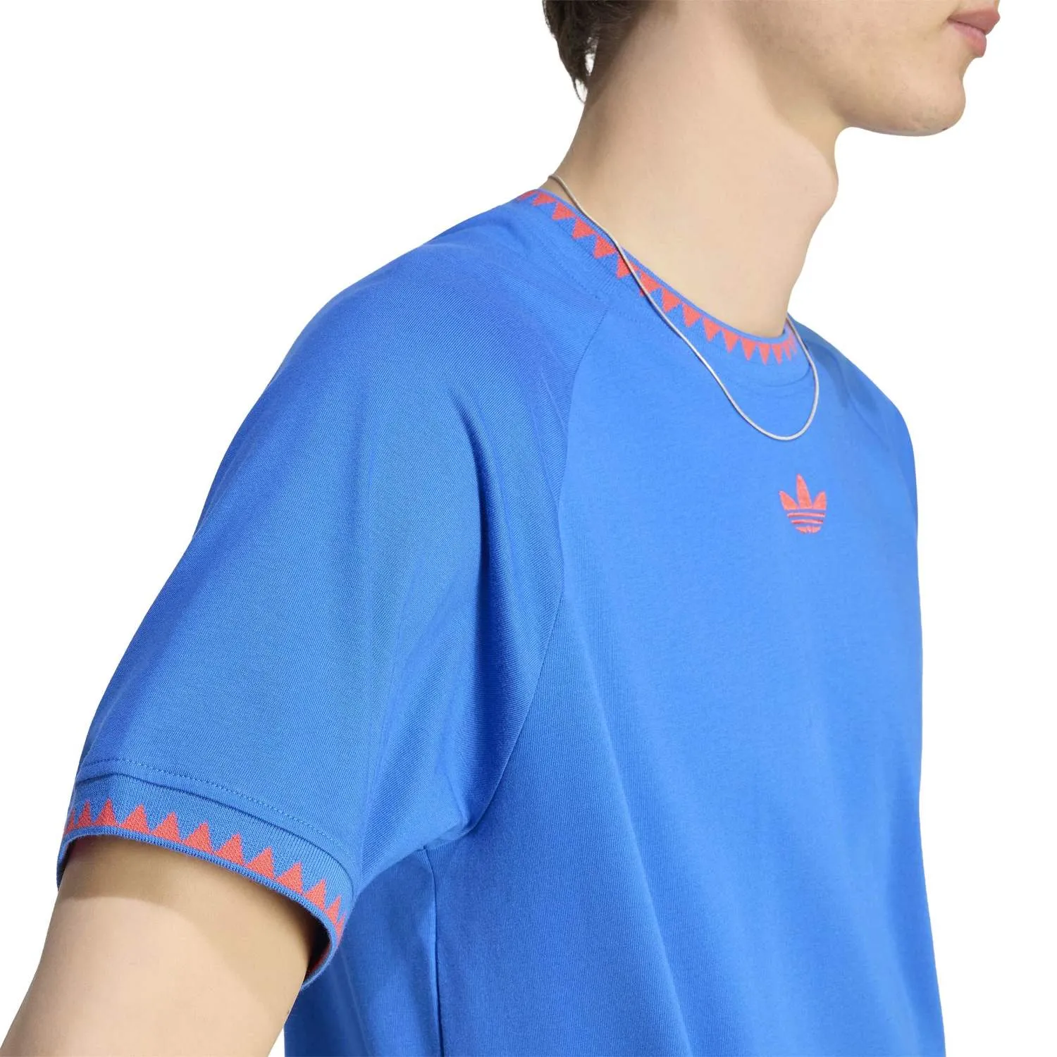 adidas Erkek Göğüs Çizgili Mavi Tişört KC6447 - Görsel 3