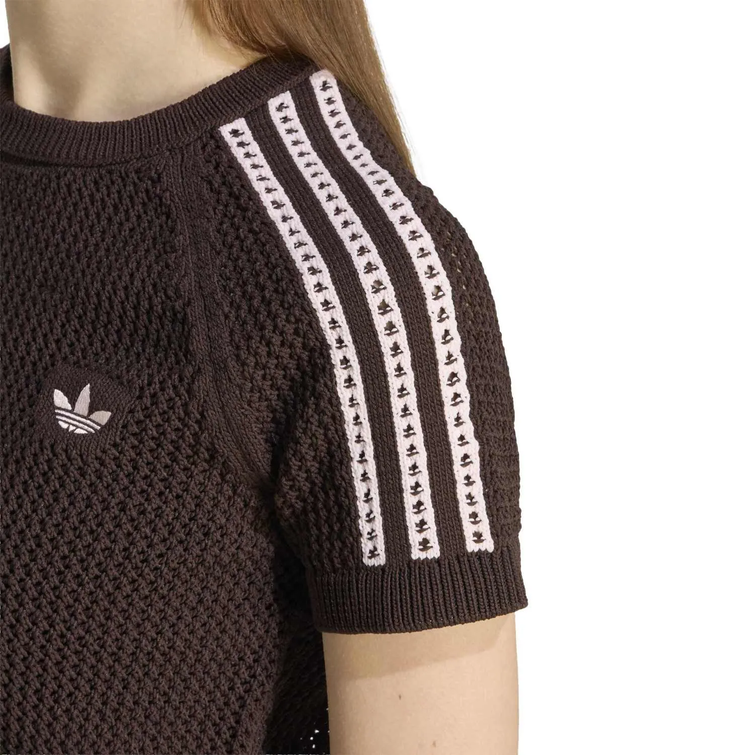adidas Kadın Crochet Kahverengi Tişört KC6480 - Görsel 3