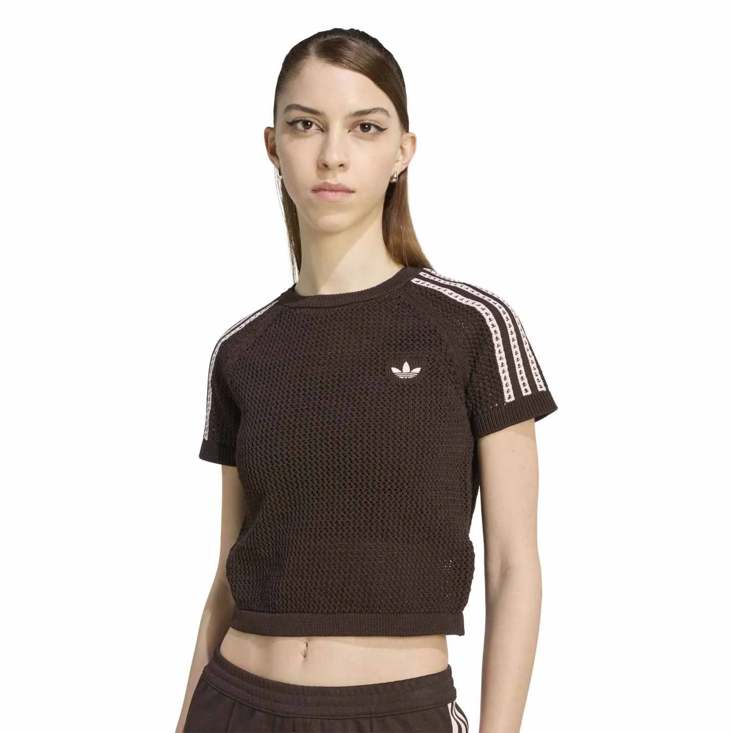 adidas Kadın Crochet Kahverengi Tişört KC6480 - Görsel 4