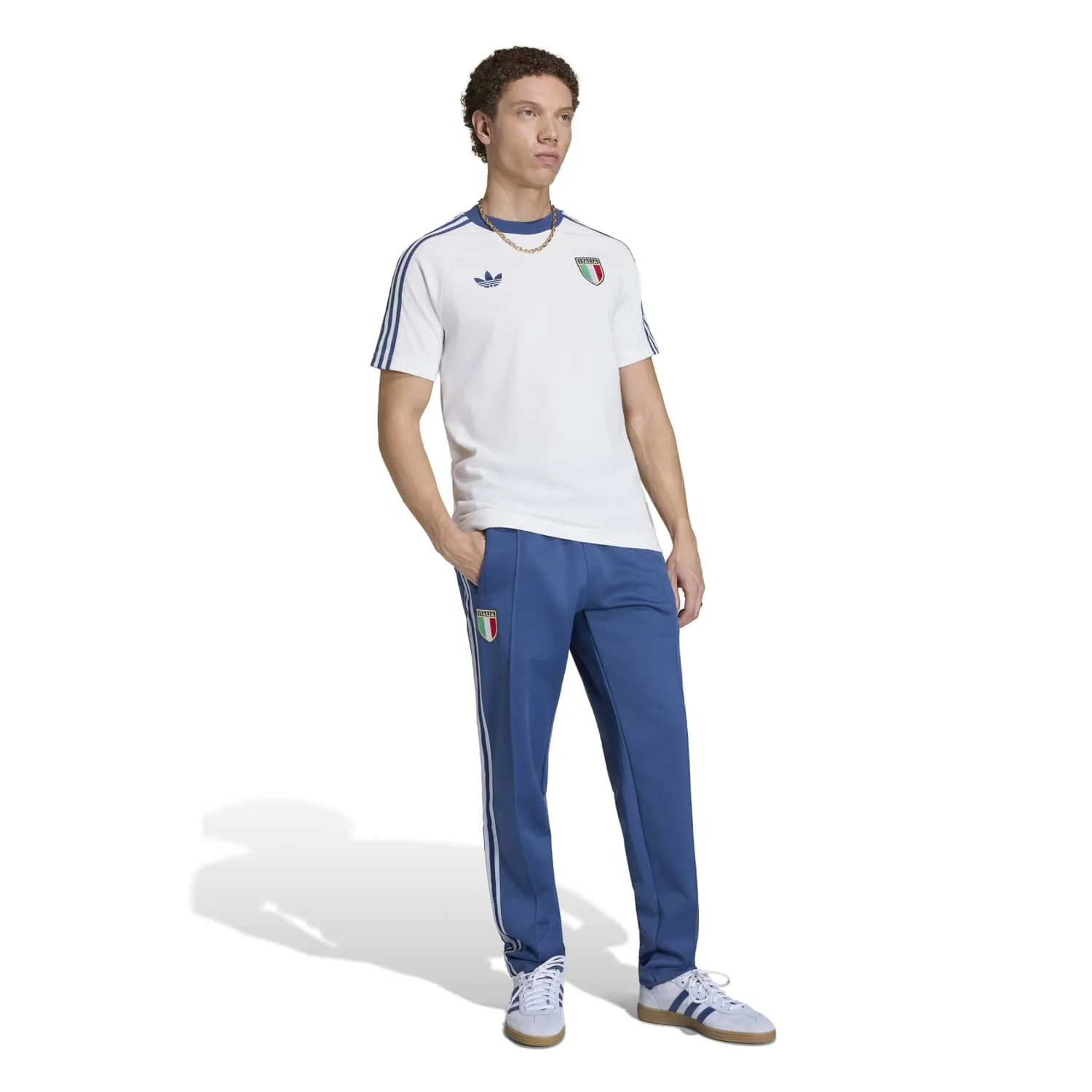 adidas Erkek İtalya Originals Beyaz Tişört KC6611 - Görsel 2