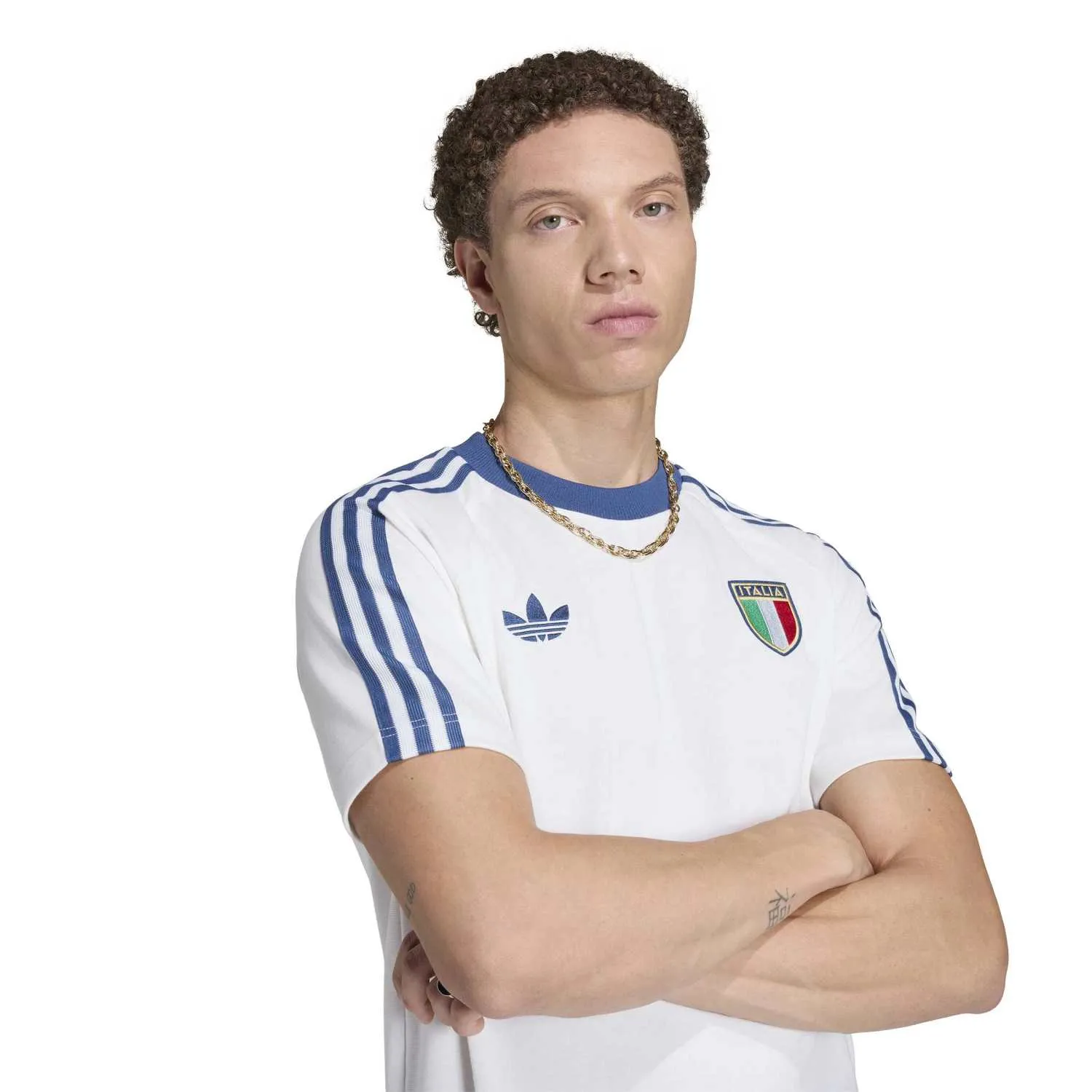 adidas Erkek İtalya Originals Beyaz Tişört KC6611 - Görsel 3