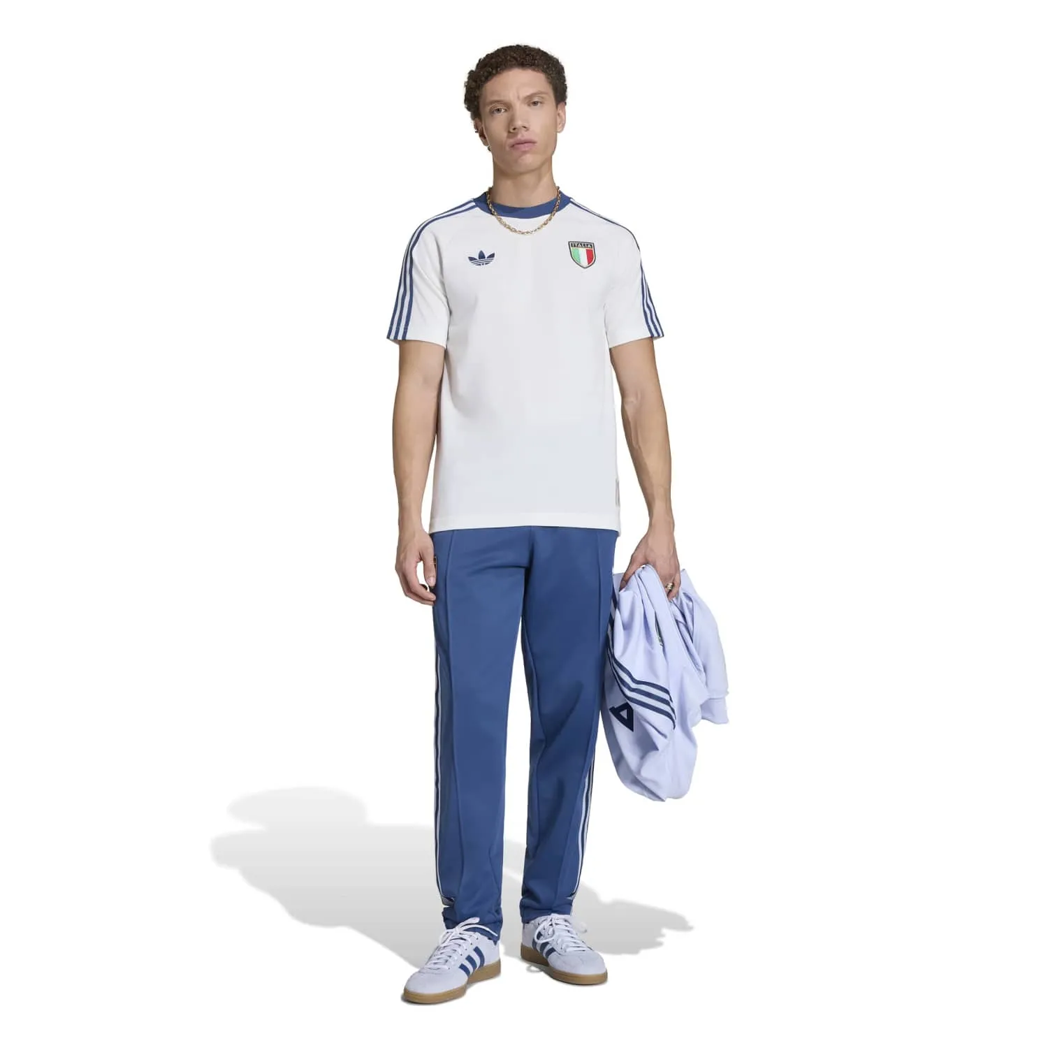 adidas Erkek İtalya Originals Beyaz Tişört KC6611 - Görsel 4