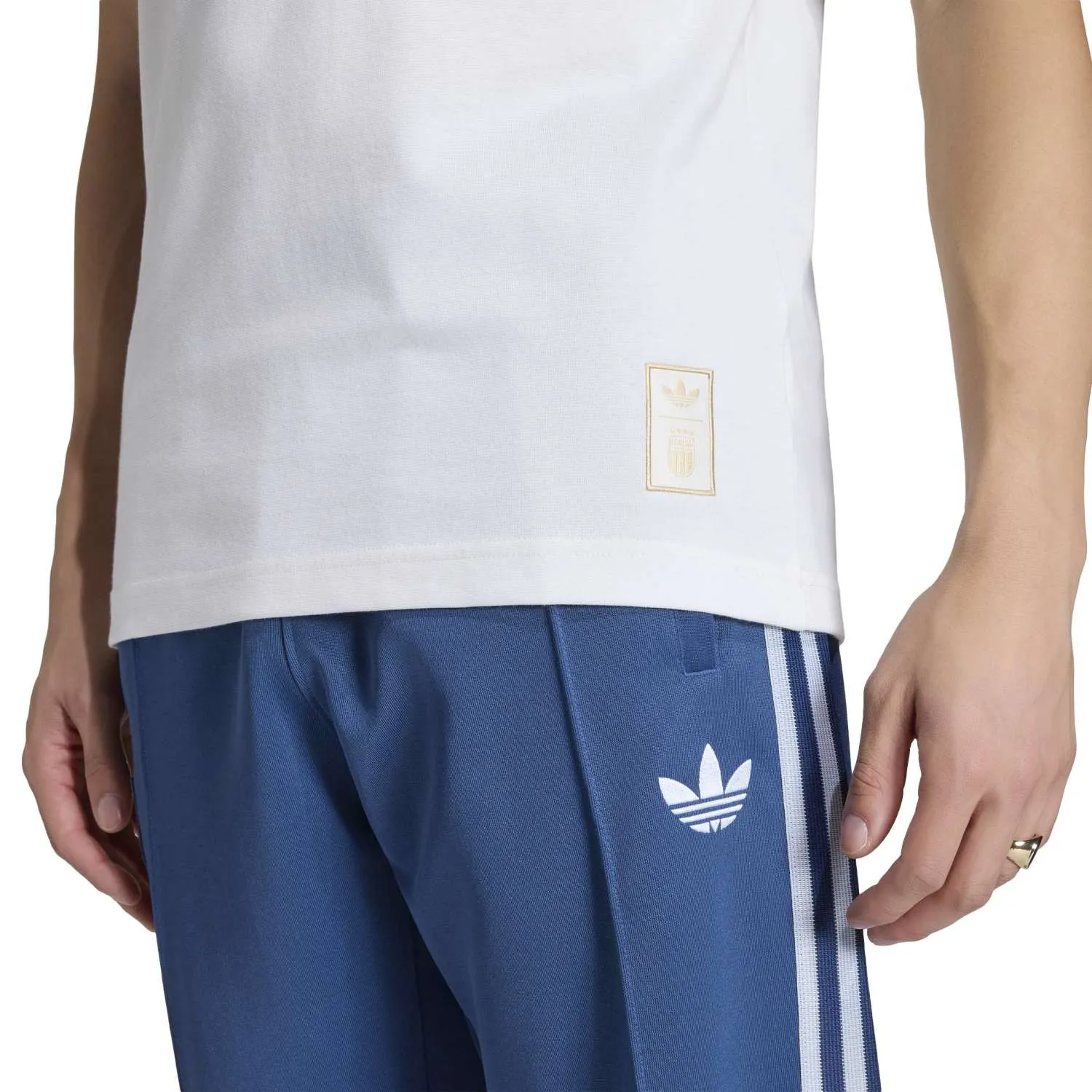 adidas Erkek İtalya Originals Beyaz Tişört KC6611 - Görsel 6