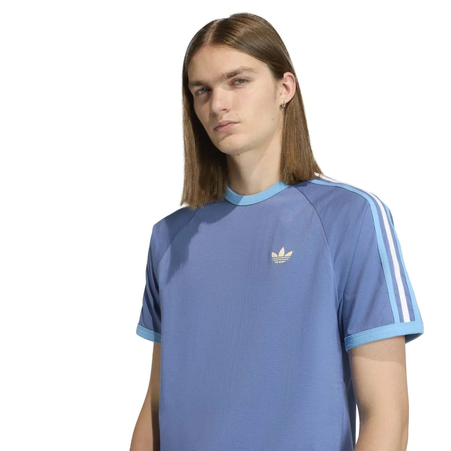 adidas Erkek Mavi 3 Bantlı Tişört KC8638 - Görsel 4