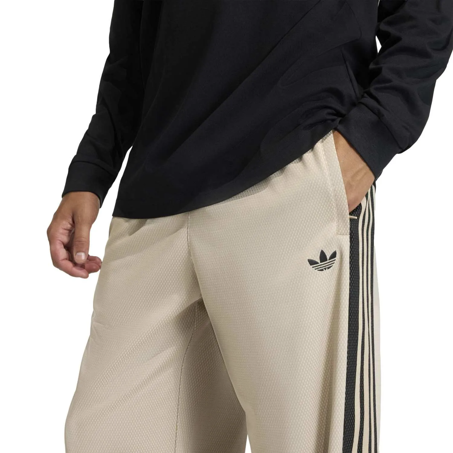 adidas Erkek Bej Bol File Eşofman Altı KE0116 - Görsel 4