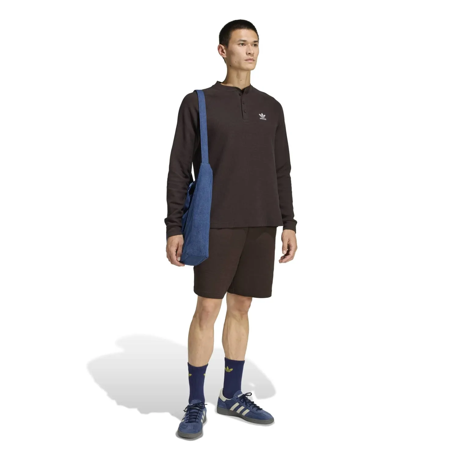 adidas Erkek Essentials Trefoil Waffle Kahverengi Şort KE0864 - Görsel 2