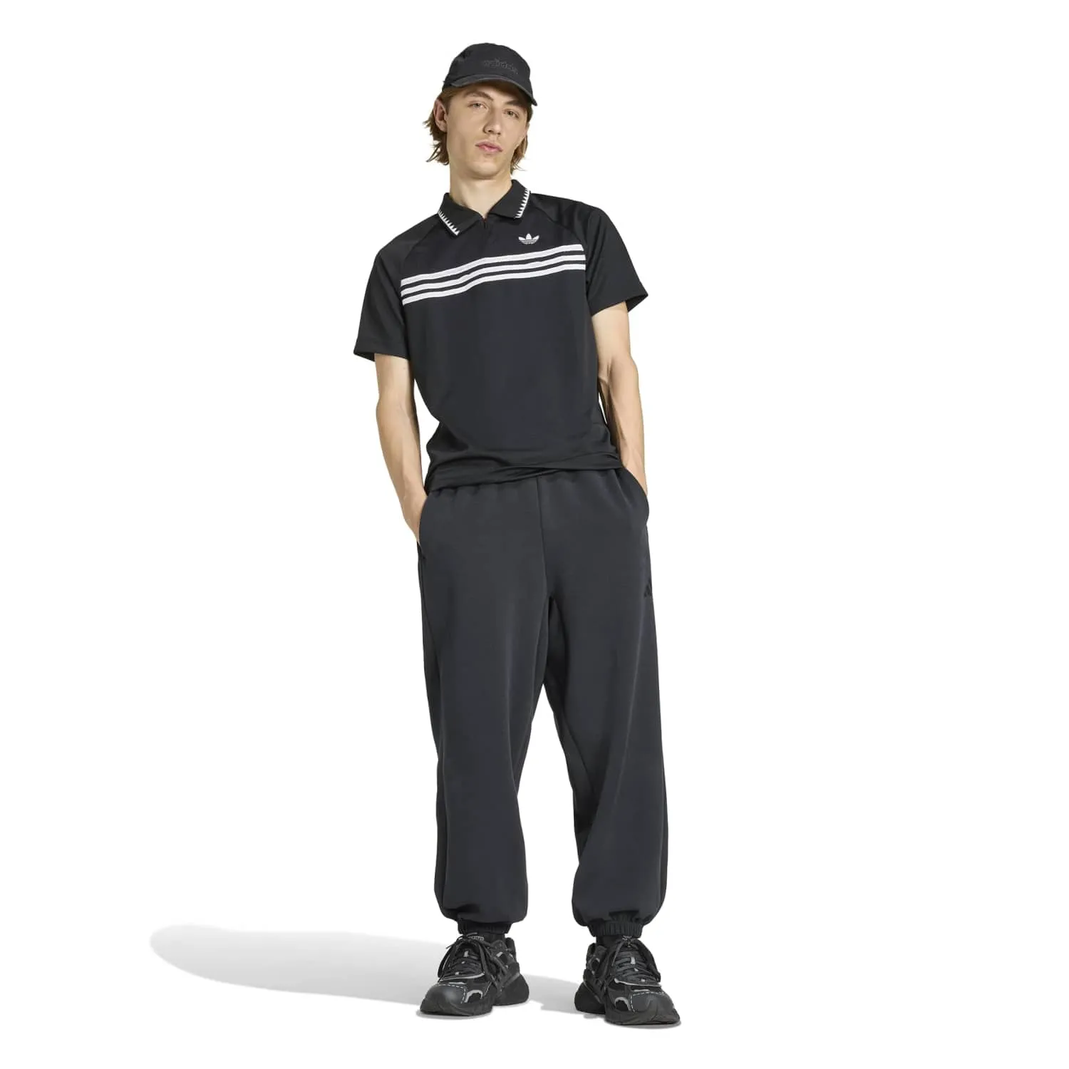 adidas Erkek Siyah Göğüs Çizgili Polo Tişört KE2141 - Görsel 2