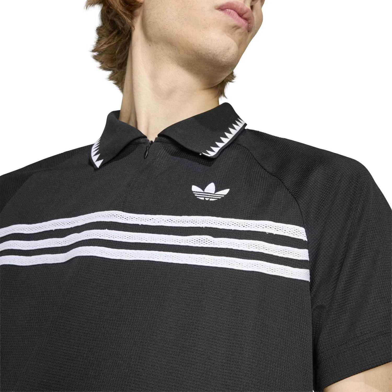 adidas Erkek Siyah Göğüs Çizgili Polo Tişört KE2141 - Görsel 4