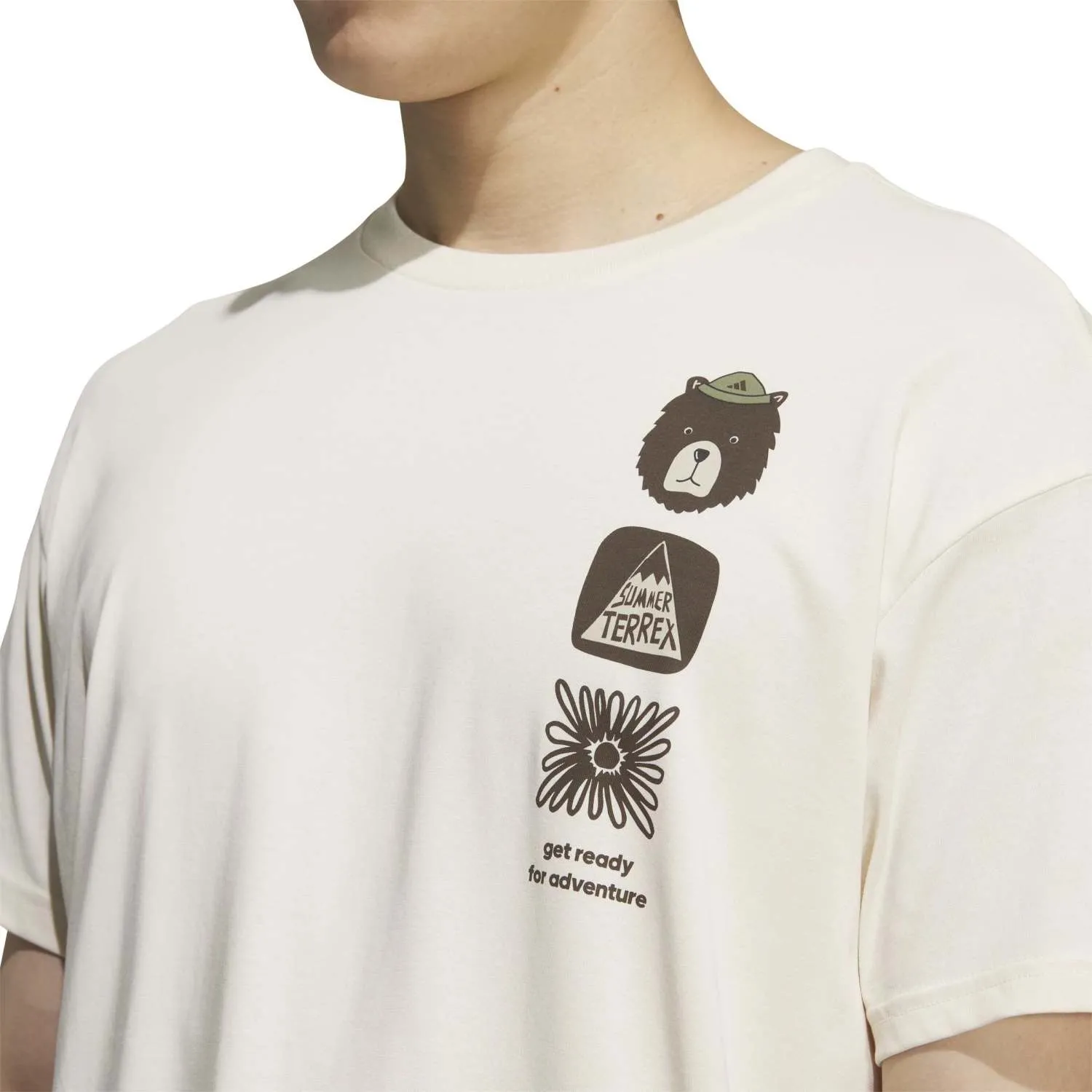adidas Erkek TERREX MT GFX Beyaz Tişört KE7078 - Görsel 3