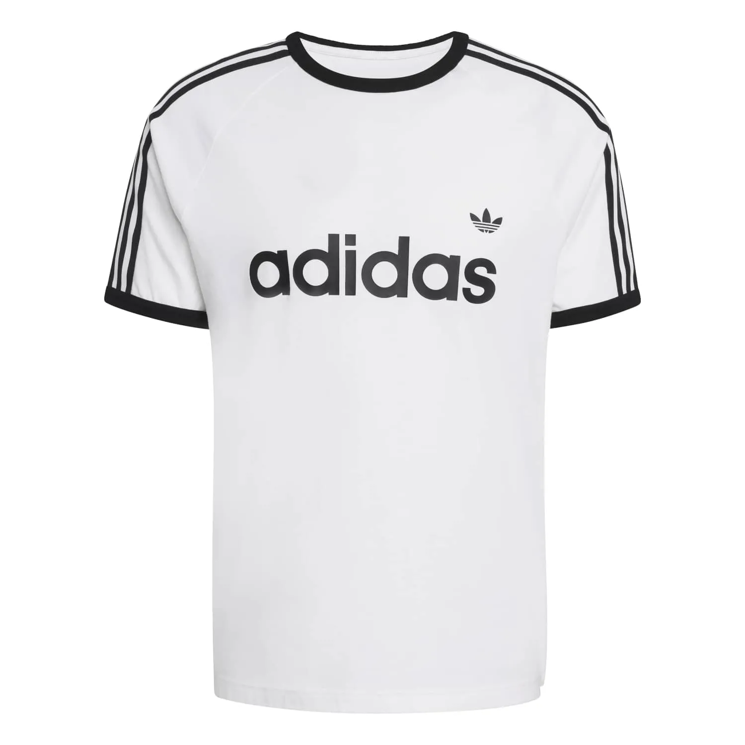 adidas Erkek 3 Şeritli Ringer Beyaz Tişört KF0418 - Görsel 1