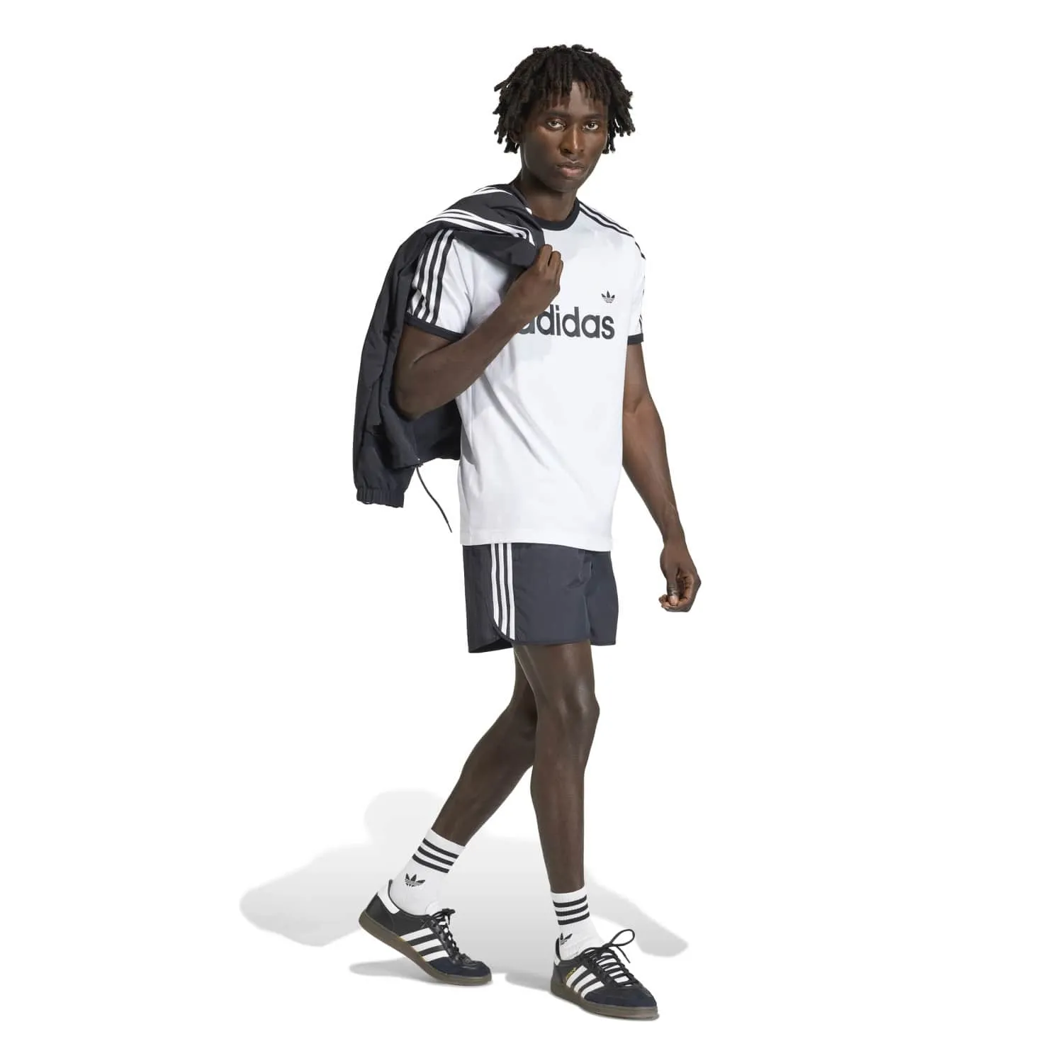 adidas Erkek 3 Şeritli Ringer Beyaz Tişört KF0418 - Görsel 2