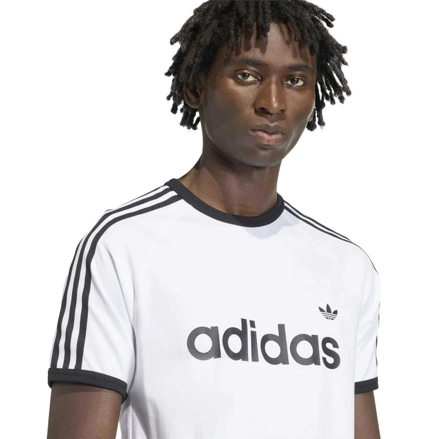 adidas Erkek 3 Şeritli Ringer Beyaz Tişört KF0418 - Görsel 3