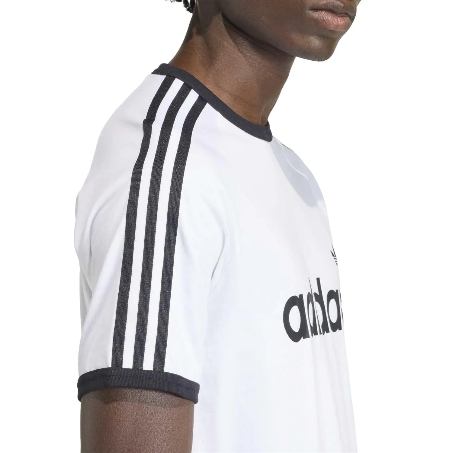 adidas Erkek 3 Şeritli Ringer Beyaz Tişört KF0418 - Görsel 4