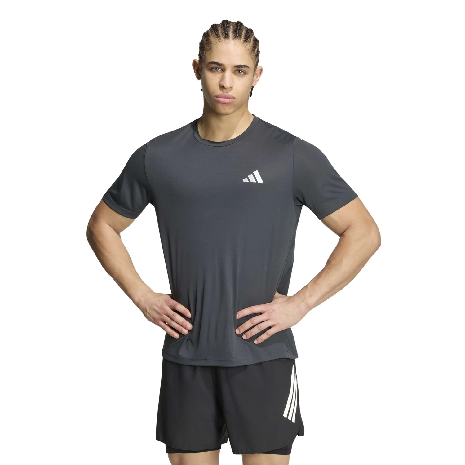adidas Erkek Gray Adi365 Running Essentials Tişört KG3190 - Görsel 2