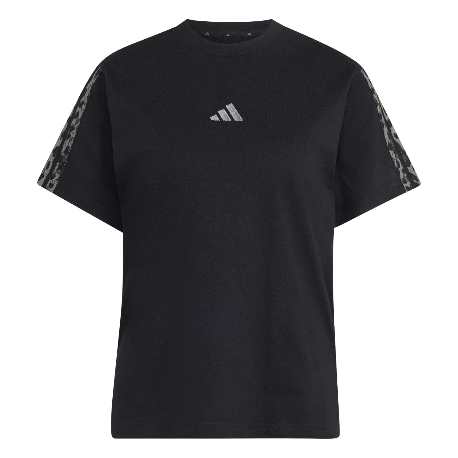 adidas Kadın Siyah Essentials 3 Şeritli Tişört KH1550