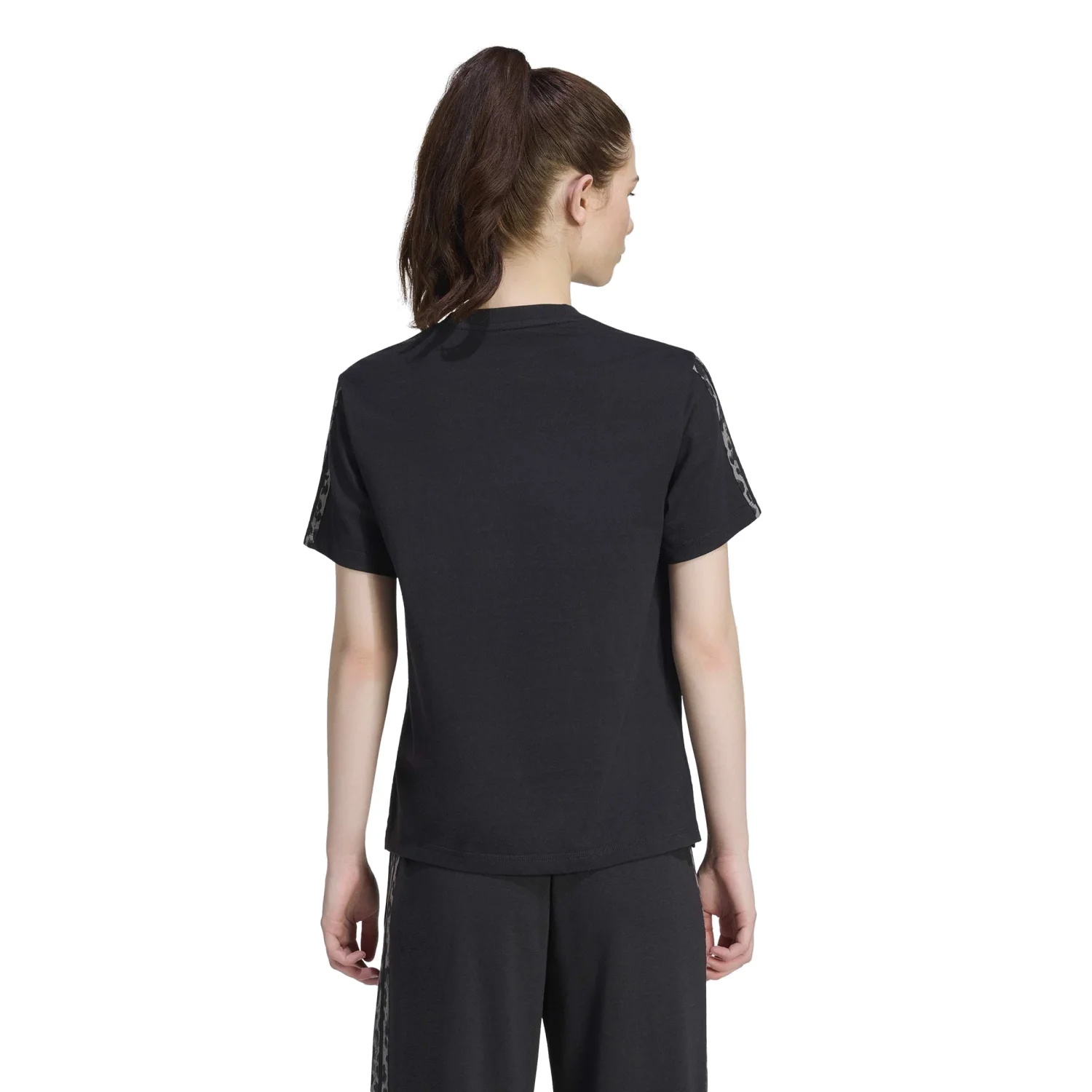 adidas Kadın Siyah Essentials 3 Şeritli Tişört KH1550 - Görsel 3