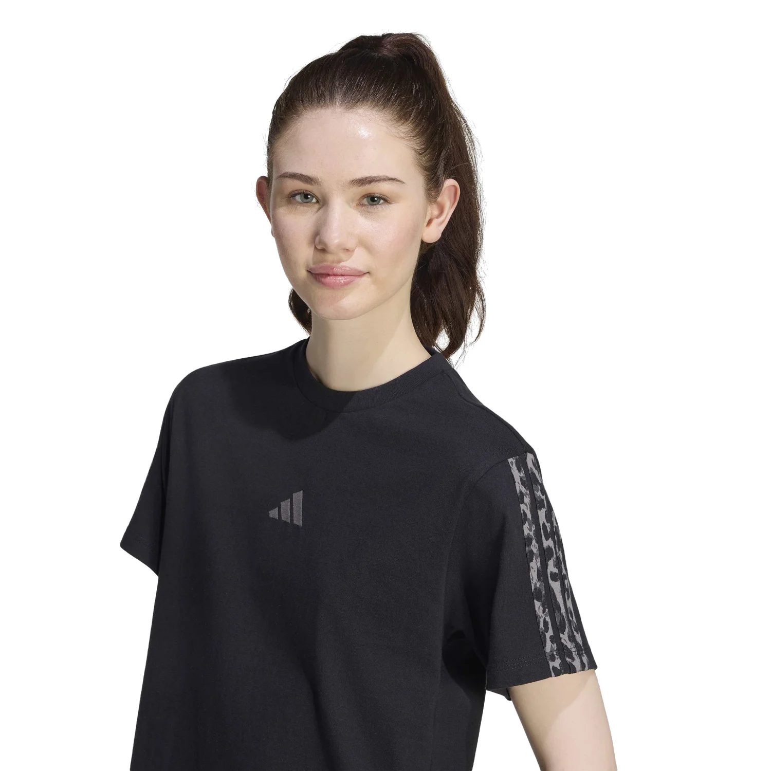 adidas Kadın Siyah Essentials 3 Şeritli Tişört KH1550 - Görsel 5