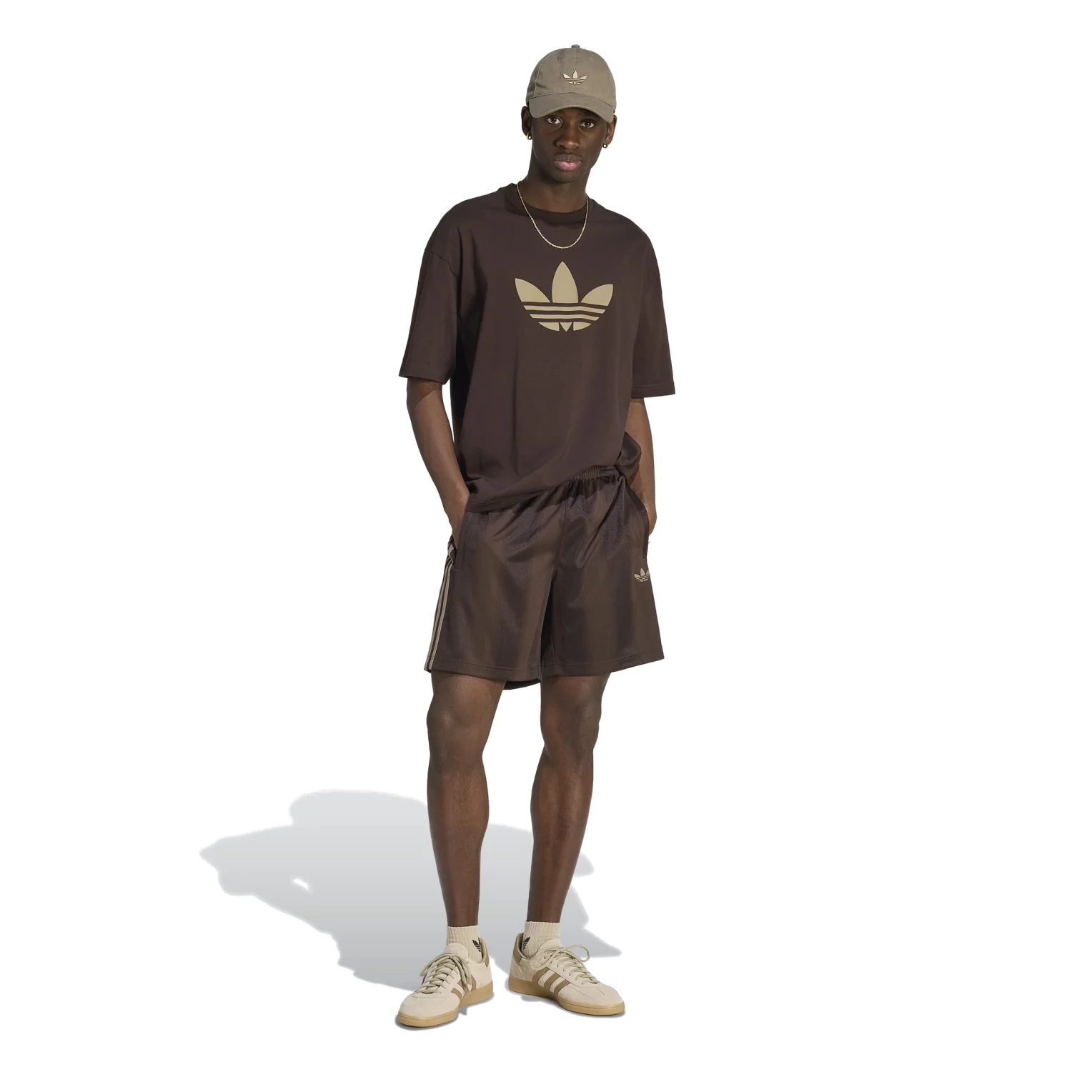 adidas Erkek Kahverengi Adicolor Trefoil Tişört KQ8922 - Görsel 4