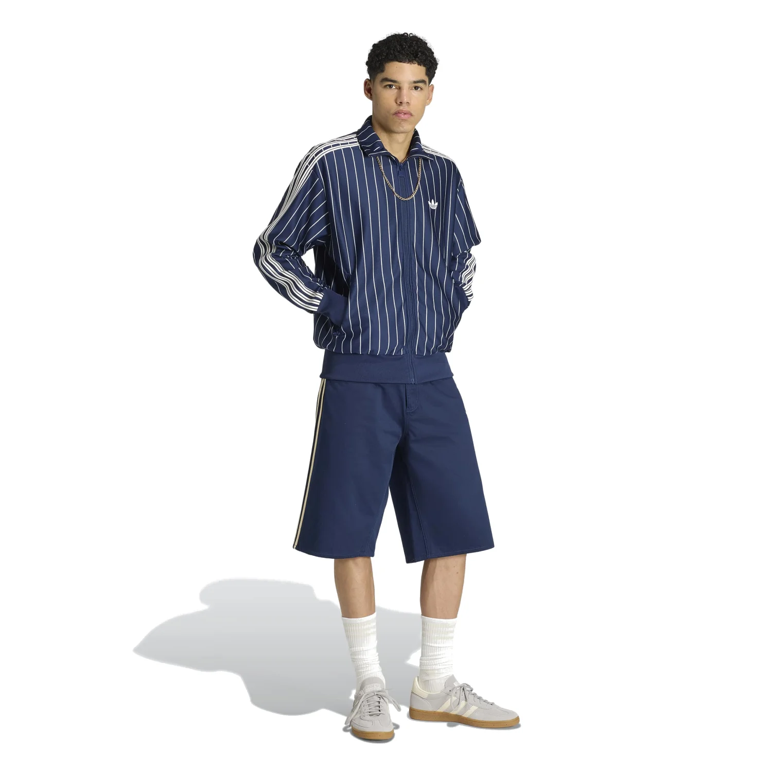 adidas Erkek Lacivert Pınstrıpe Eşofman Üstü KR7228 - Görsel 4