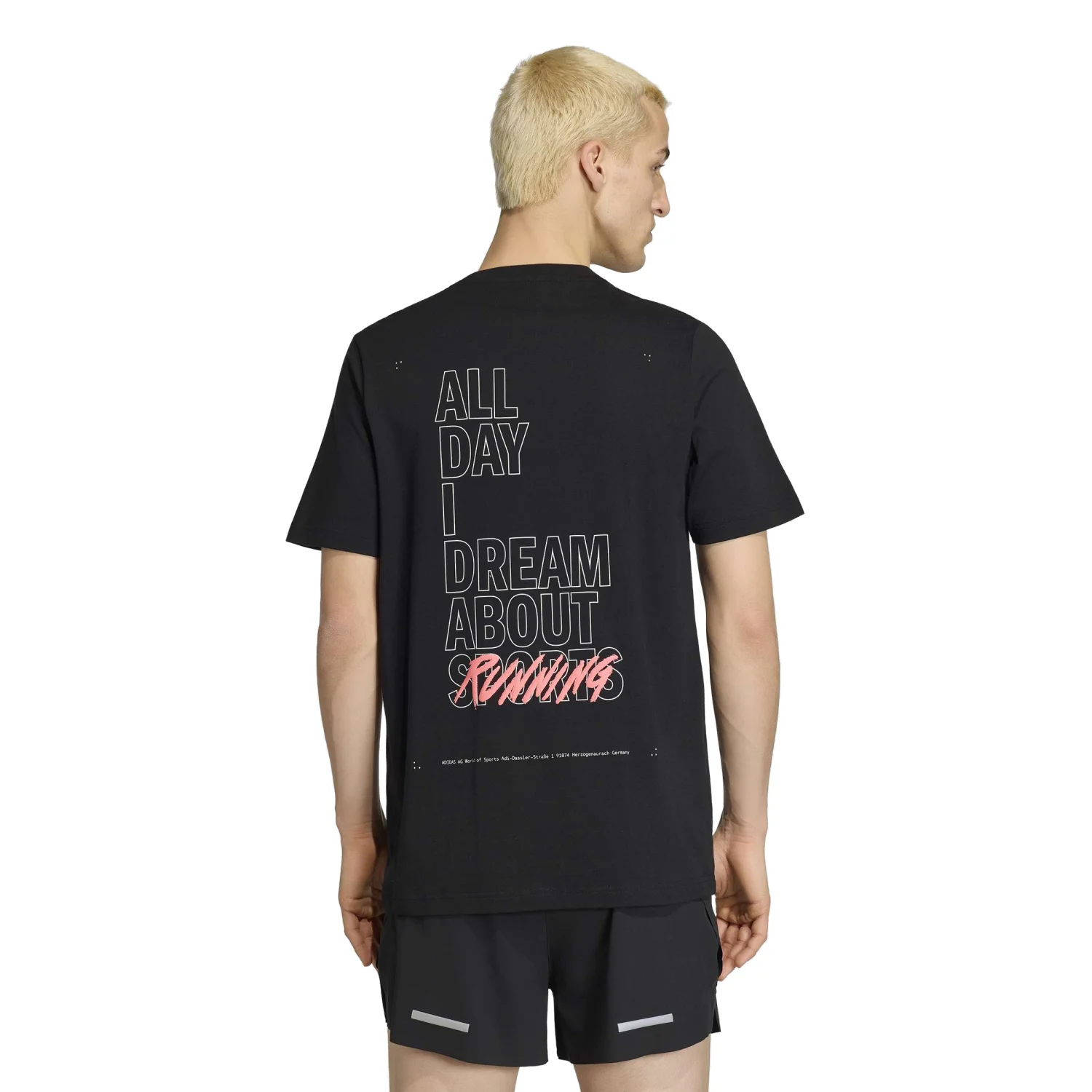 adidas Siyah Slogan Grafik Baskılı Tişört KS2507 - Görsel 3