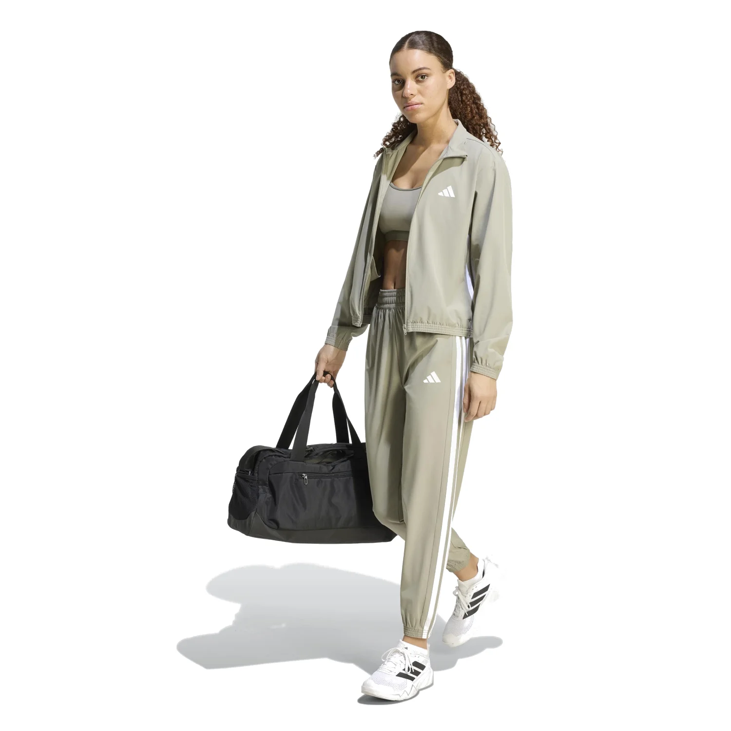 adidas Kadın Train Essentials 3 Şeritli Dokuma Fermuarlı Ceket KT3787 - Görsel 5