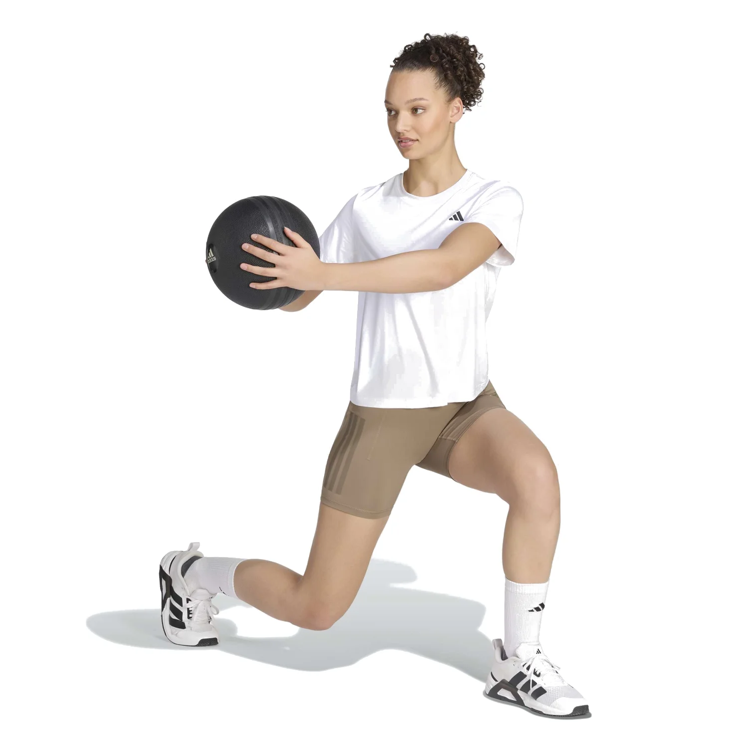 adidas Kadın Beyaz Primelift Essentials Workout Tişört KV6945 - Görsel 4
